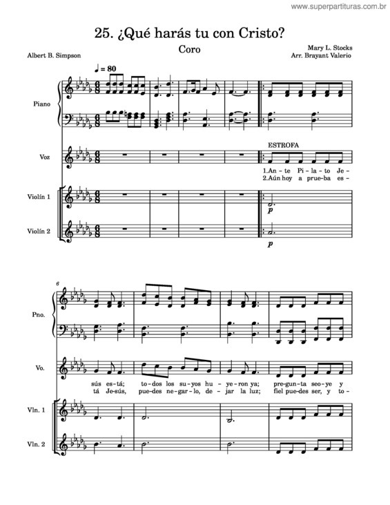 Partitura da música What Will You Do With Jesus?