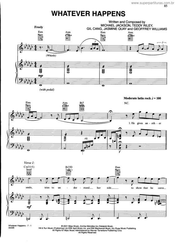Partitura da música Whatever Happens v.2