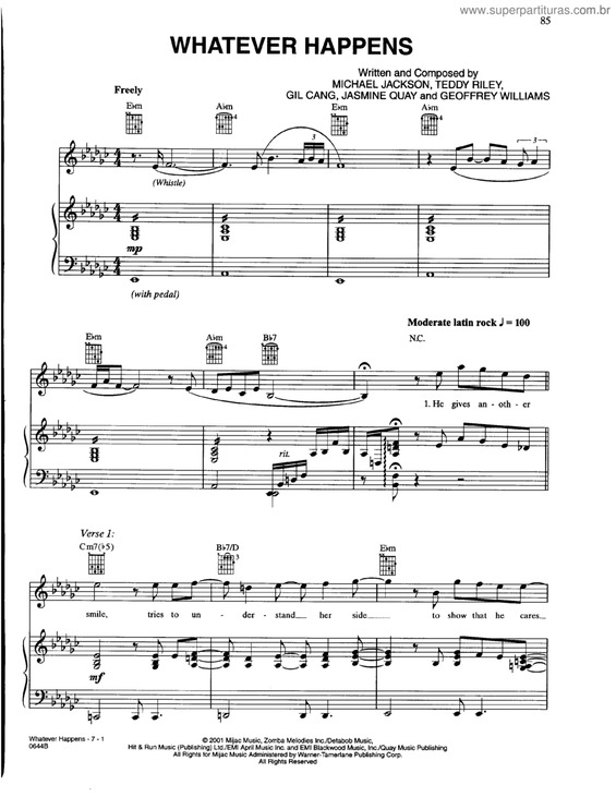 Partitura da música Whatever Happens