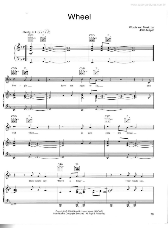 Partitura da música Wheel