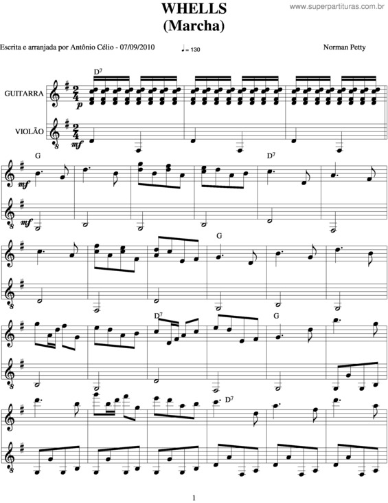 Partitura da música Whells v.2
