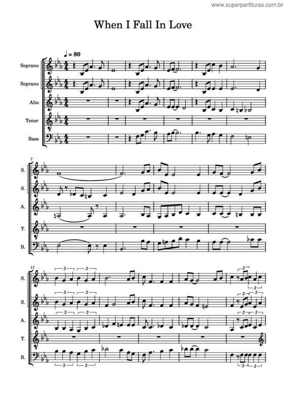 Partitura da música When I Fall In Love – Kriby Shaw When I Fall In Love