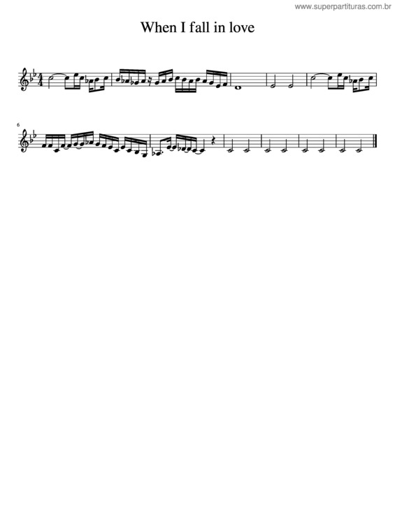 Partitura da música When I Fall In Love v.12