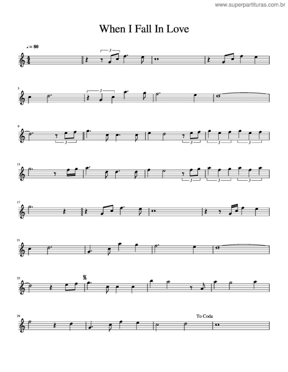 Partitura da música When I Fall In Love v.14