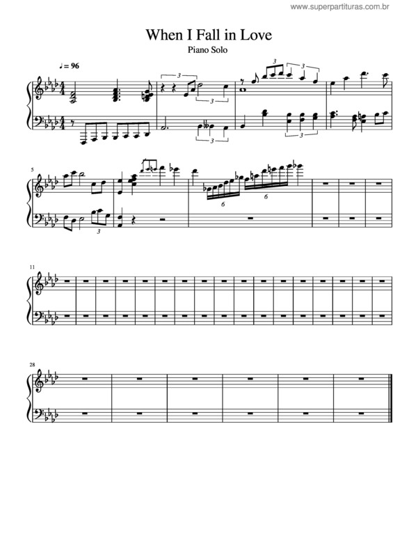 Partitura da música When I Fall In Love v.16