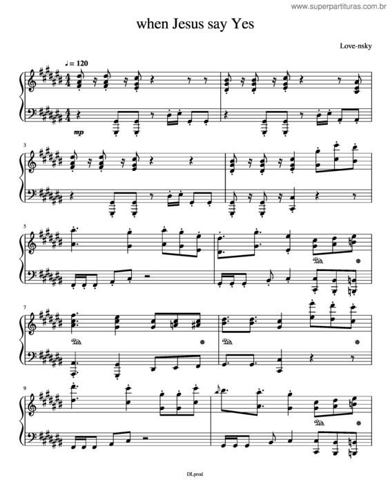 Partitura da música When Jesus Say Yes