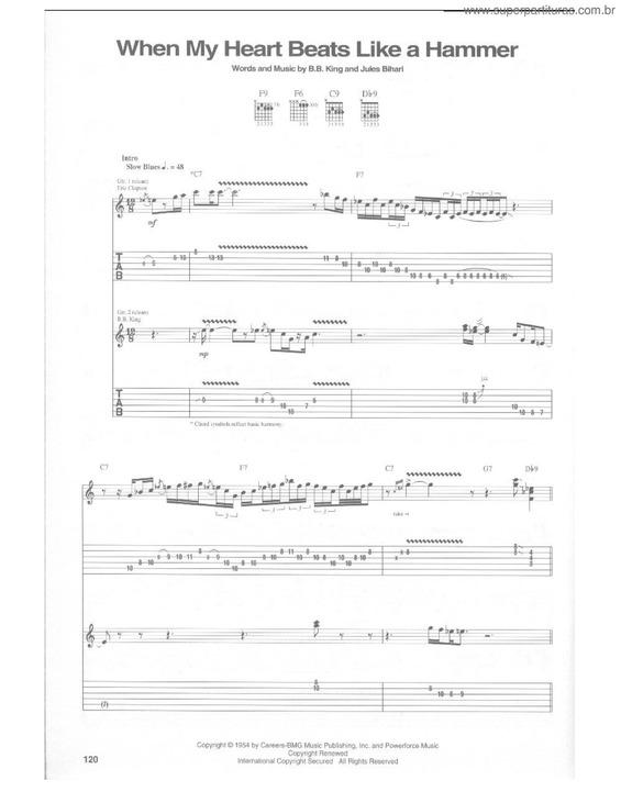 Partitura da música When my heart beats like a hammer