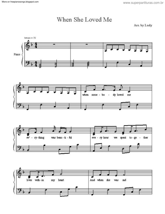 Partitura da música When She Loved Me (Toy Story 2) v.3