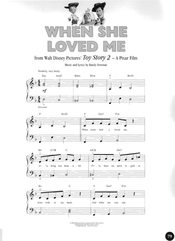 Partitura da música When She Loved Me v.2