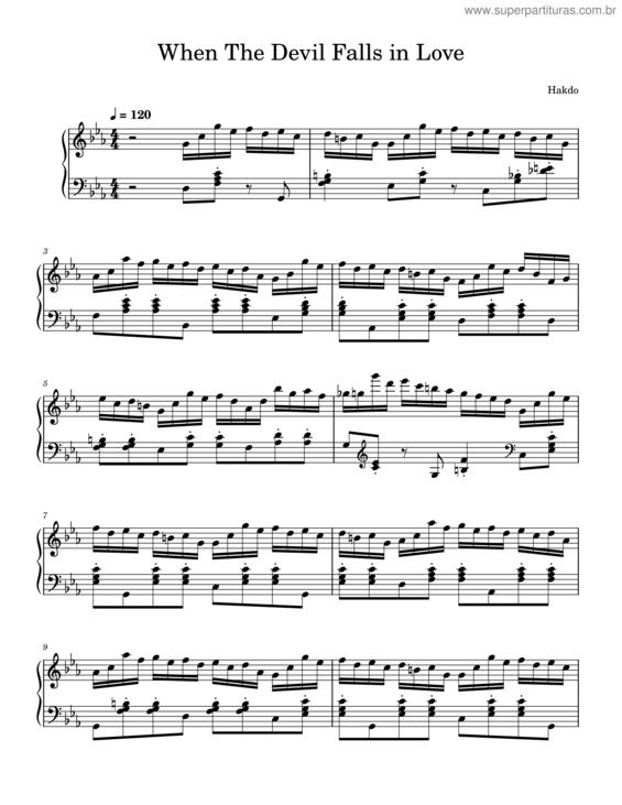 Partitura da música When The Devil Falls In Love – Hakdo