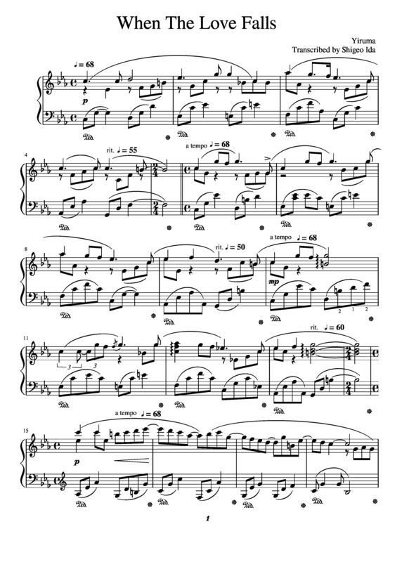 Partitura da música When The Love Falls v.3