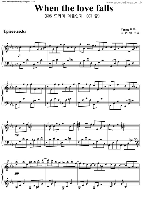 Partitura da música When The Love Falls v.4