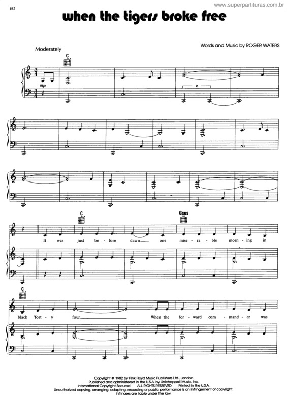 Partitura da música When The Tigers Broke Free v.2