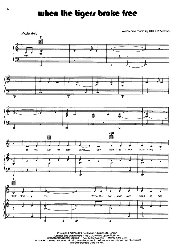 Partitura da música When The Tigers Broke Free v.3