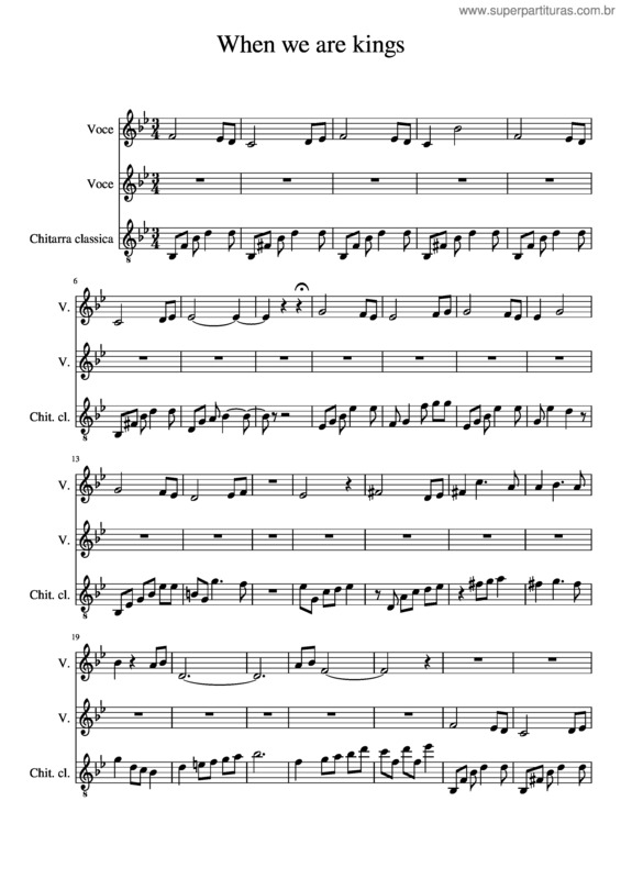 Partitura da música When We Are Kings – The Count Of Monte Cristo