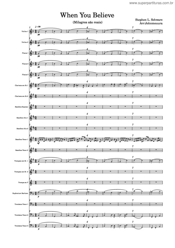 Partitura da música When You Believe v.3