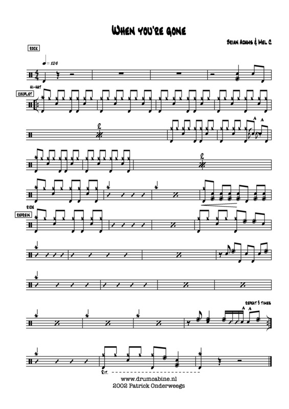 Partitura da música When You´re Gone v.8