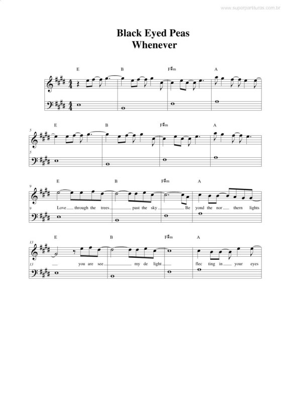 Partitura da música Whenever