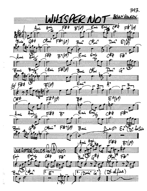 Partitura da música Whisper Not