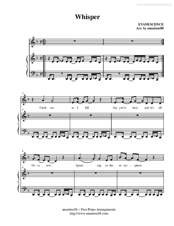 Partitura da música Whisper v.2