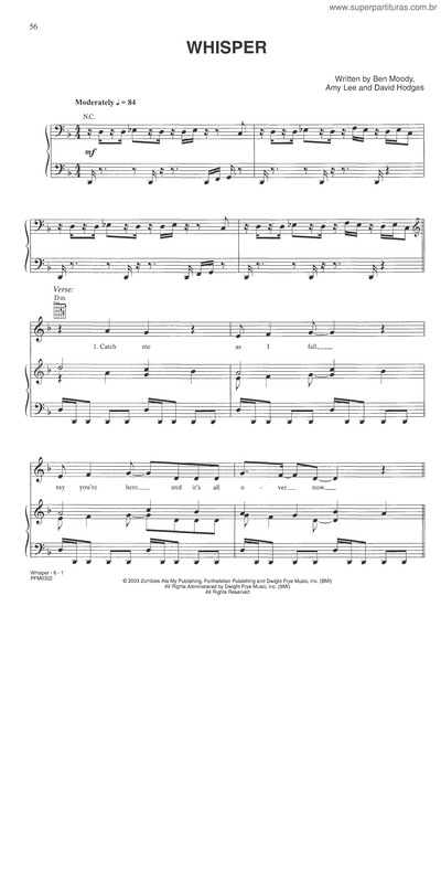 Partitura da música Whisper v.3