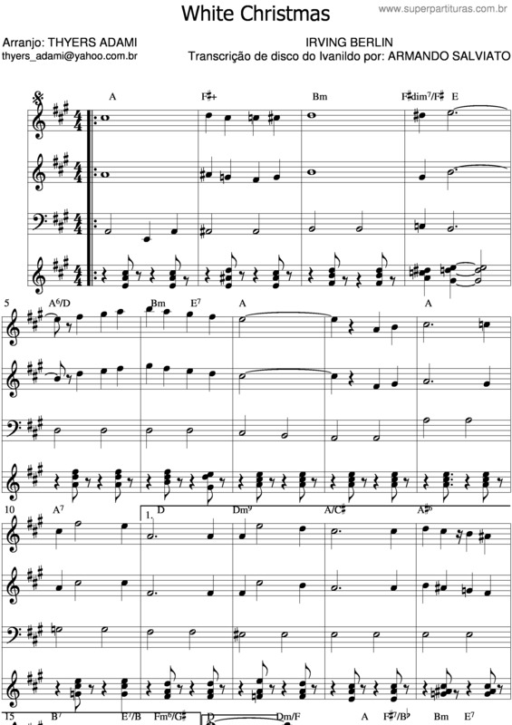 Partitura da música White Christimans