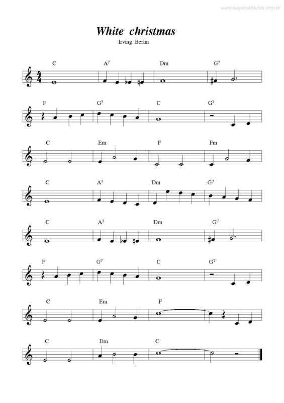 Partitura da música White Christmas (Natal)