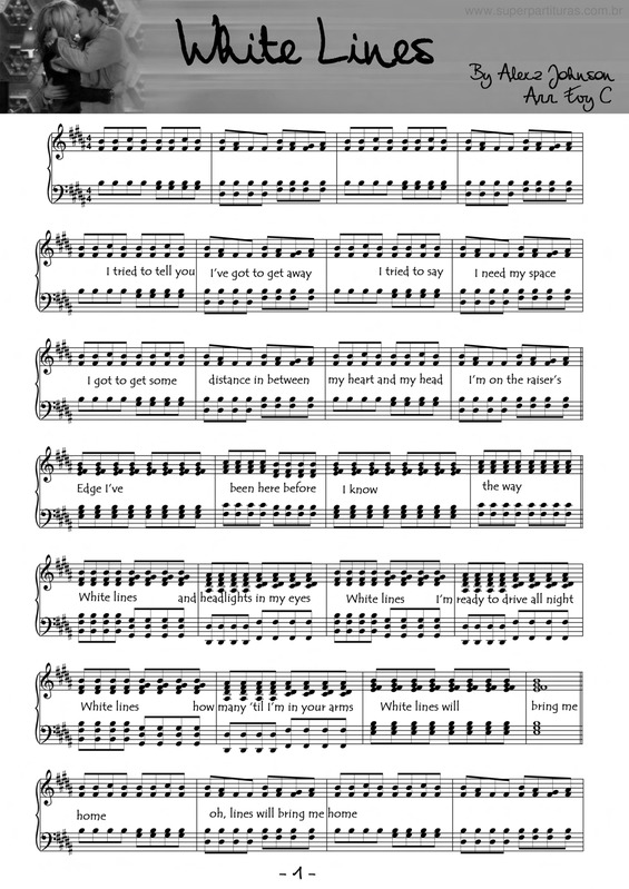 Partitura da música White Lines