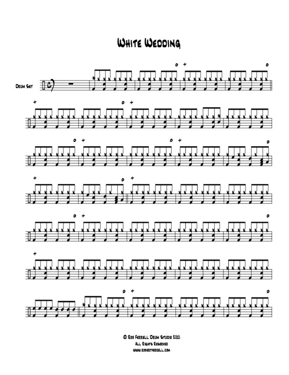 Partitura da música White Wedding