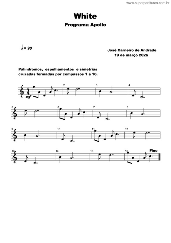 Partitura da música White