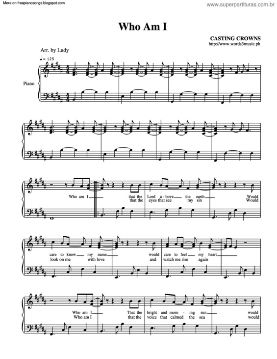 Partitura da música Who Am I v.3