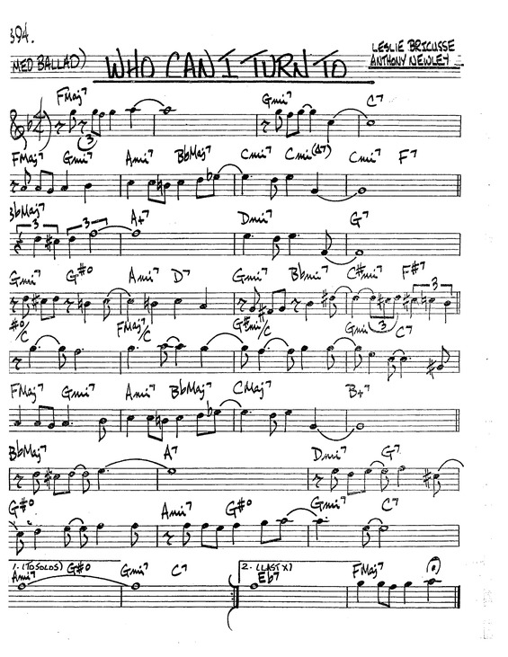 Partitura da música Who Can I Turn To v.2