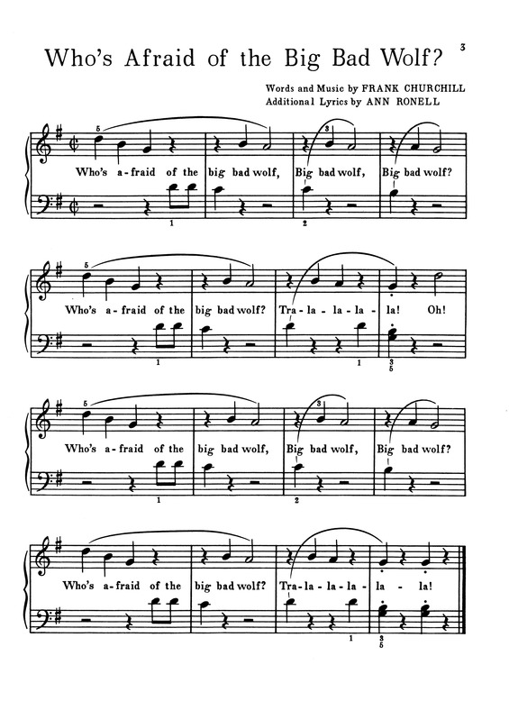 Partitura da música Who Is Afraid Of The Big Bad Wolf_