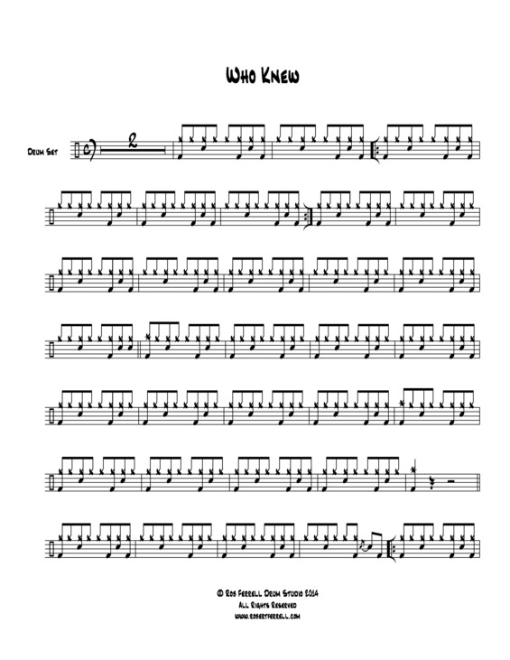 Partitura da música Who Knew v.3