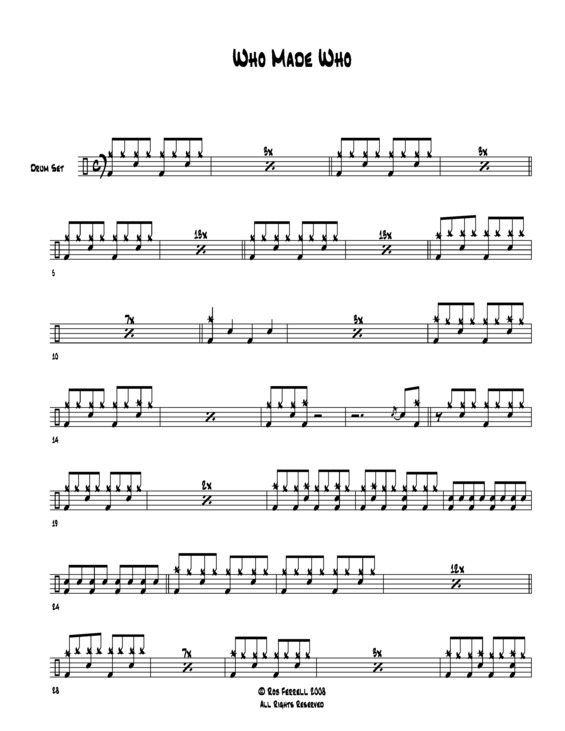 Partitura da música Who Made Who v.2