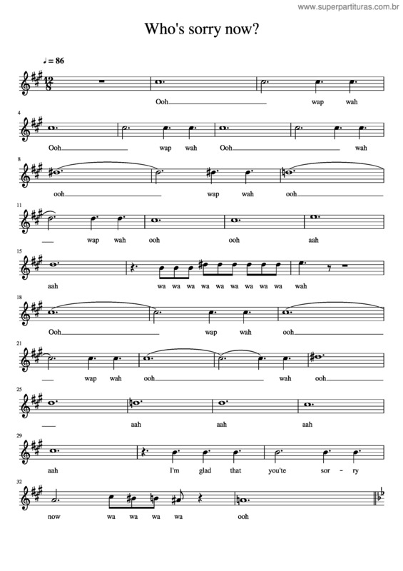 Partitura da música Who`S Sorry Now?