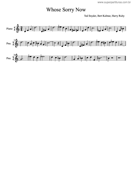 Partitura da música Who`S Sorry Now