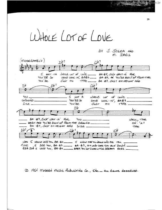 Partitura da música Whole lot of love