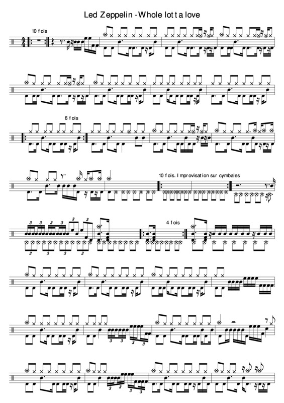 Partitura da música Whole Lotta Love