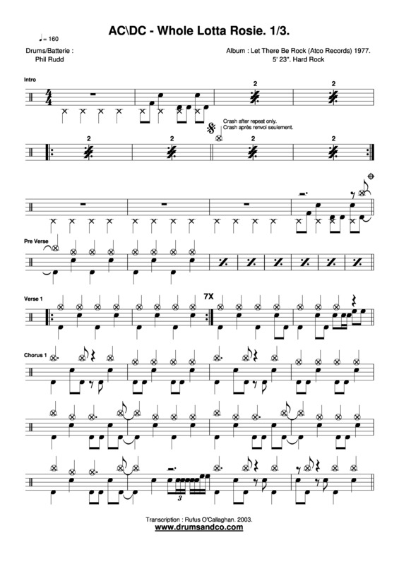 Partitura da música Whole Lotta Rosie v.2