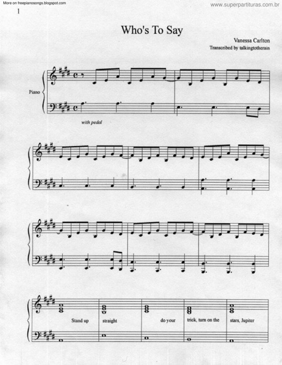 Partitura da música Whos To Say