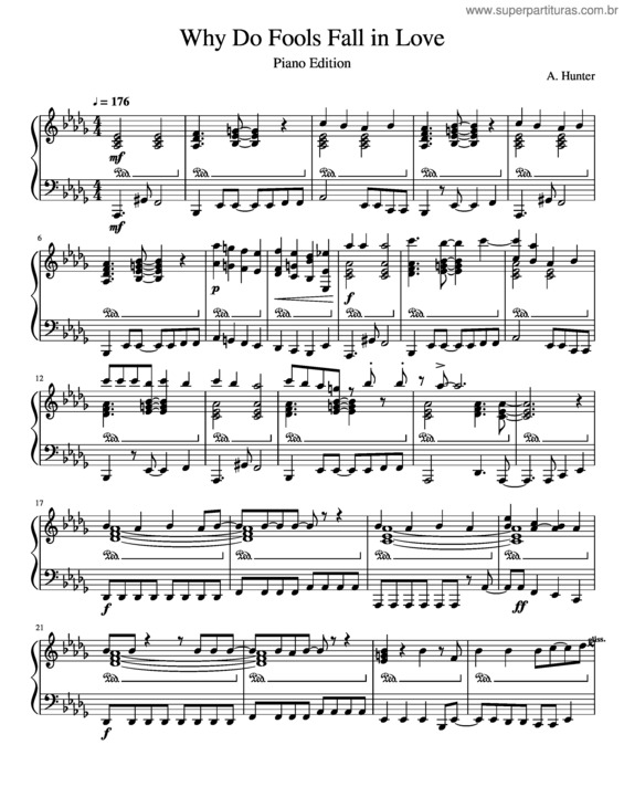 Partitura da música Why Do Fools Fall In Love–Piano
