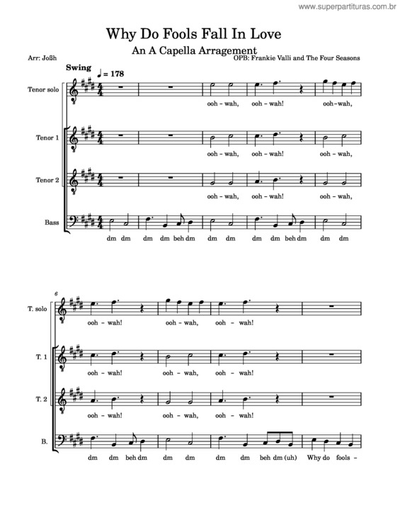 Partitura da música Why Do Fools Fall In Love v.3