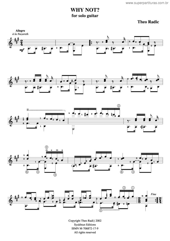 Partitura da música Why Not? 