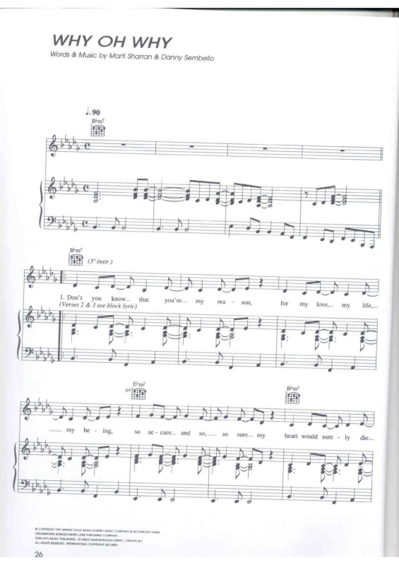 Partitura da música Why Oh Why