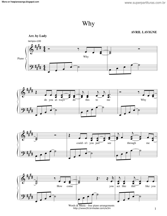 Partitura da música Why v.5