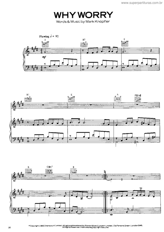 Partitura da música Why Worry