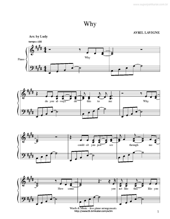 Partitura da música Why