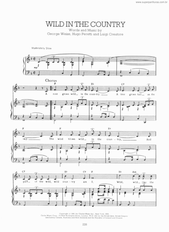 Partitura da música Wild In The Country v.3