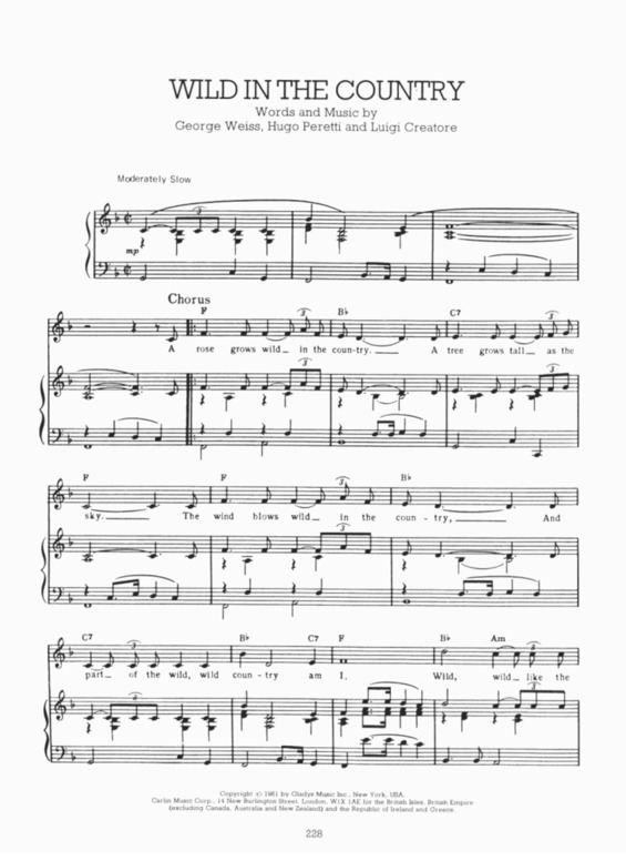 Partitura da música Wild In The Country v.4